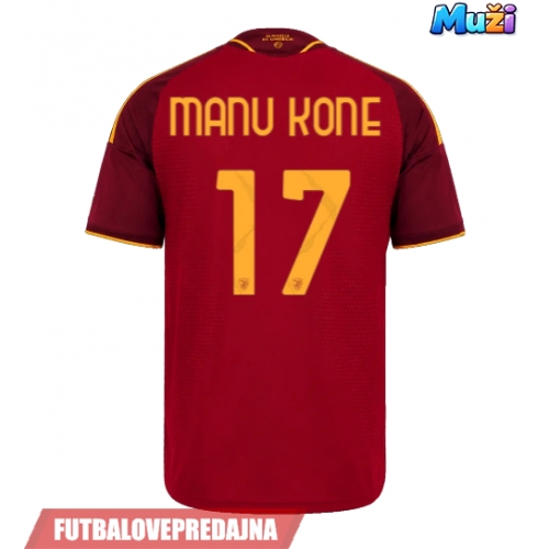 Lacne Muži Futbalové dres AS Roma Manu Kone #17 2026-27 Krátky Rukáv - Domáci